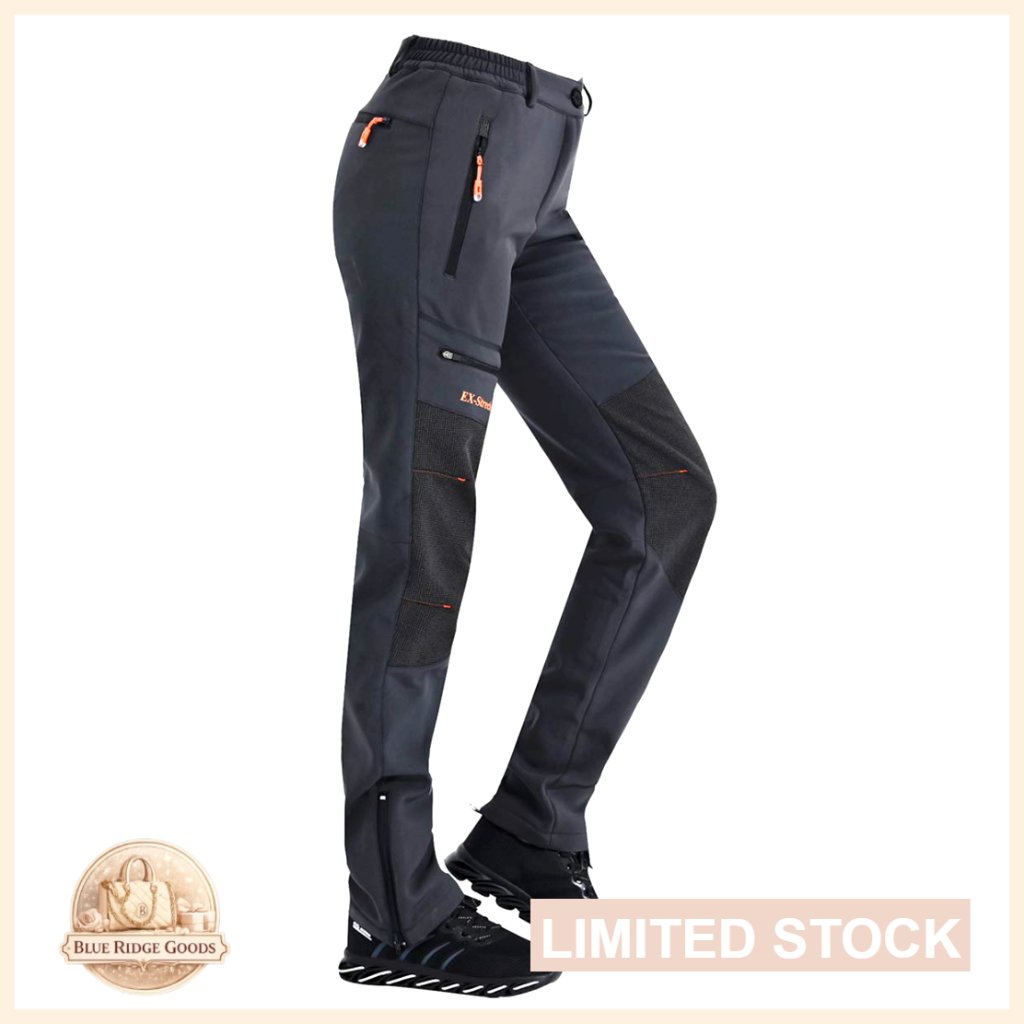 Waterproof Insulated Snow Pants Fleece Lined Softshell Hiking Ski Outdoor